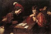 VALENTIN DE BOULOGNE Card-sharpers t Spain oil painting reproduction